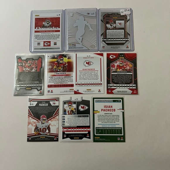 Isiah Pacheco Lot of 10 NFL Football Trading Cards Kansas City Chiefs 🔥🏈 RB RC - Picture 2 of 2